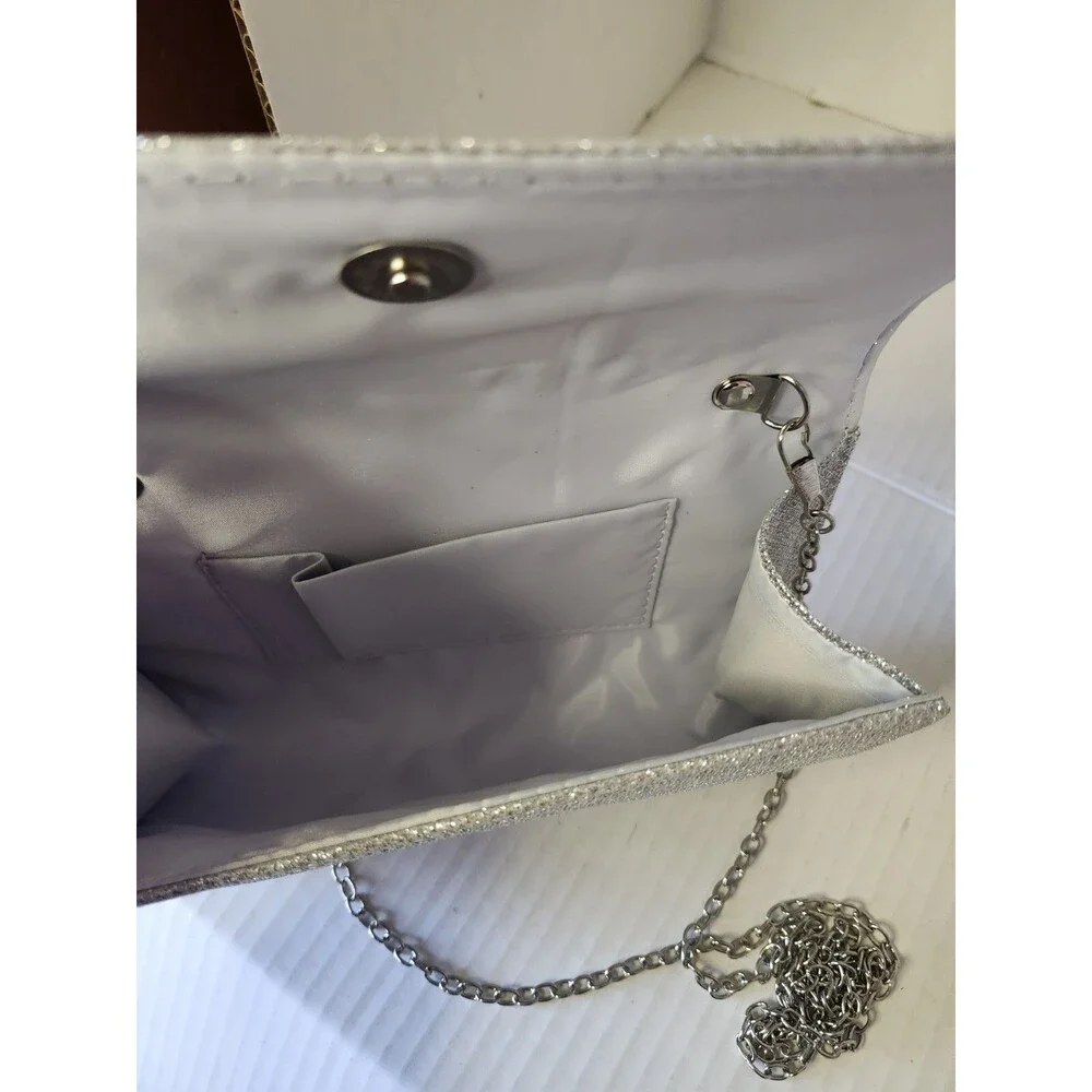 Womens Rhinestone-Cowgirl Hat Wide Medium-Large, White Purse-earrings & Sleeves